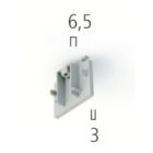 Endkappe 3 Phasen-Aufbauschiene silbergrau