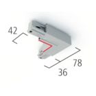 90° Eckverbinder mit Einspeisemöglichkeit Schutzleiter innen silbergrau