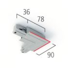 90° Eckverbinder mit Einspeisemöglichkeit, Schutzleiter außen weiß