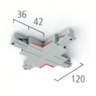 X-Verbinder zu 3 Phasen-Einbauschiene mit Einspeisemöglichkeit weiß