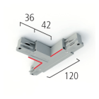 T-Verbinder 3 Phasen-Schiene mit Einspeisemöglichkeit, Schutzleiter innen rechts weiß