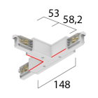 3~ Onetrack by Eutrac T-Verbinder innen rechts, weiß 7-pol.