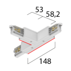3~ Onetrack by Eutrac T-Verbinder außen rechts, weiß 7-pol.