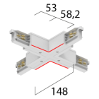 3~ Onetrack by Eutrac X-Verbinder, weiß 7-pol.