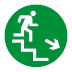 Piktogramm zu DORY L grün Rettungsweg nach unten Rechts
