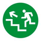 Piktogramm zu DORY L grün Rettungsweg nach oben Links