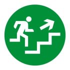 Piktogramm zu DORY L grün Rettungsweg nach oben Rechts
