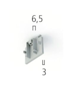 Endkappe 3 Phasen-Aufbauschiene weiß